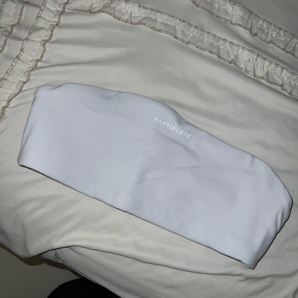 Alphalete White Bandeau Bra